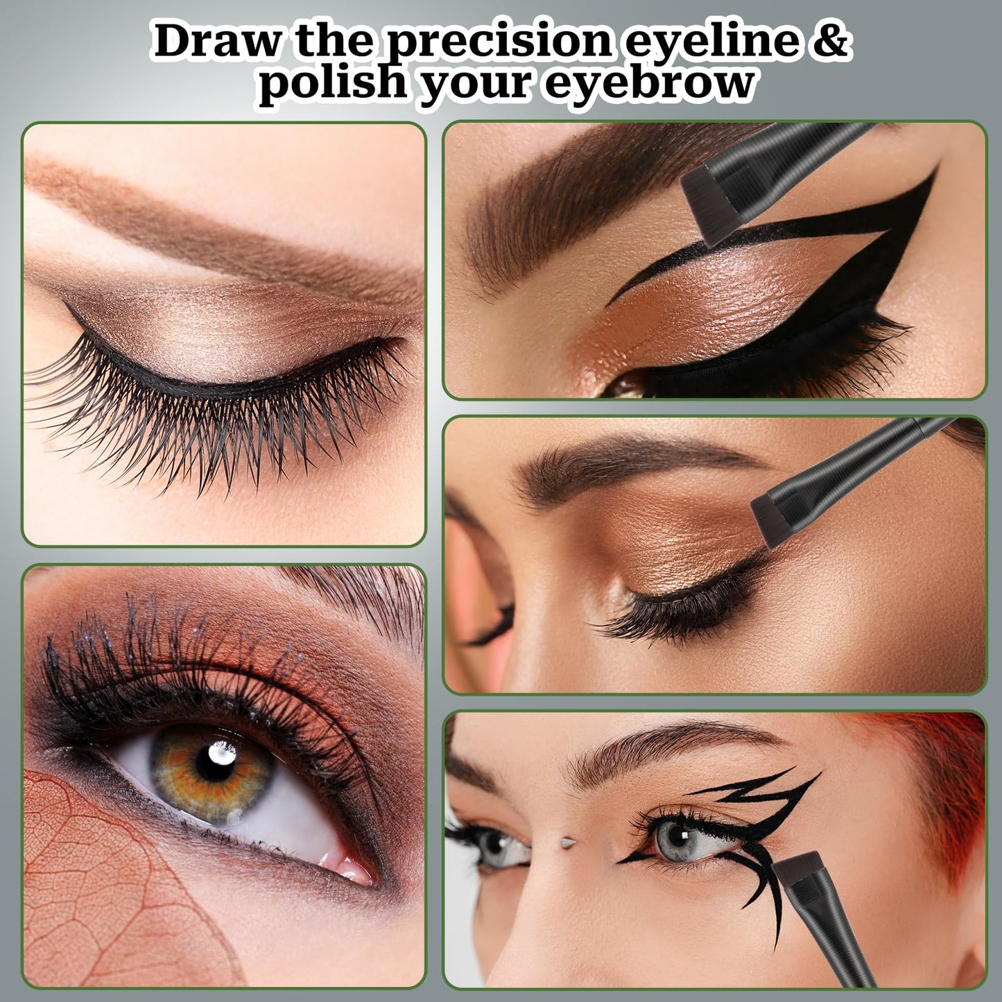 16 Pcs Brow Tint Brush Eyeliner Brush Eyebrow Brush Tint Ultra Thin Angled Eye Liner Brush Applicator, Fine Angled Eyebrow Tint Brushes, Eyeshadow Eye Brow Makeup Brush Applicator