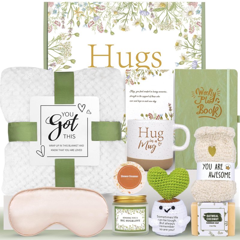 Thinking of You Gifts Set,Self Care Hug Baskets,Condolence,Miscarriage Get Well Spa Package Box,After Surgery,Feel Better,Cancer,Sympathy, Cheer,Chemo,Gifts for Women Mom Wife Her New Mom Birthday