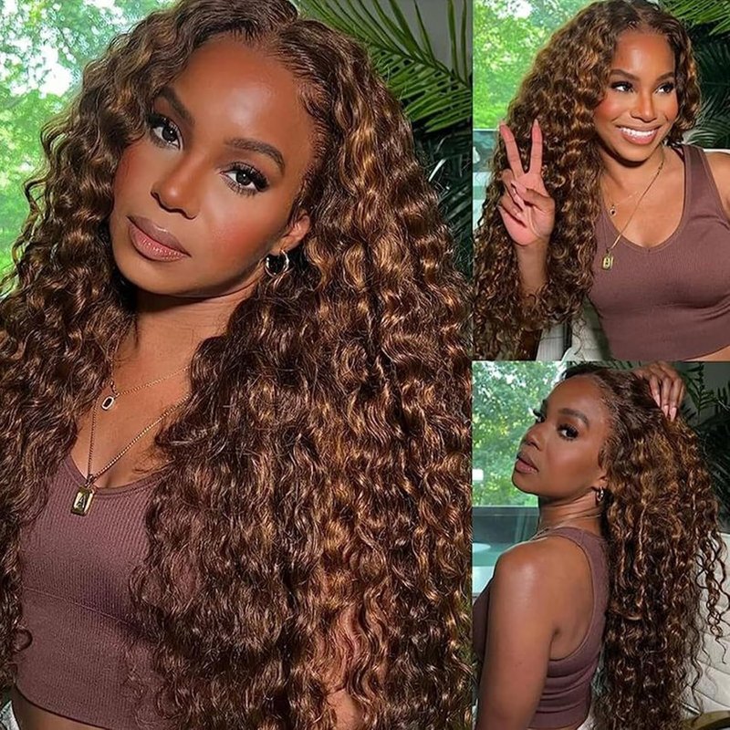 Condescension Human Hair Bundles 10 12 14 Inch Chocolate Brown P4/30 Jerry Curly Bundles Human Hair 100% Unprocessed Soft Sewn In Hair with Double Weft for Black Women
