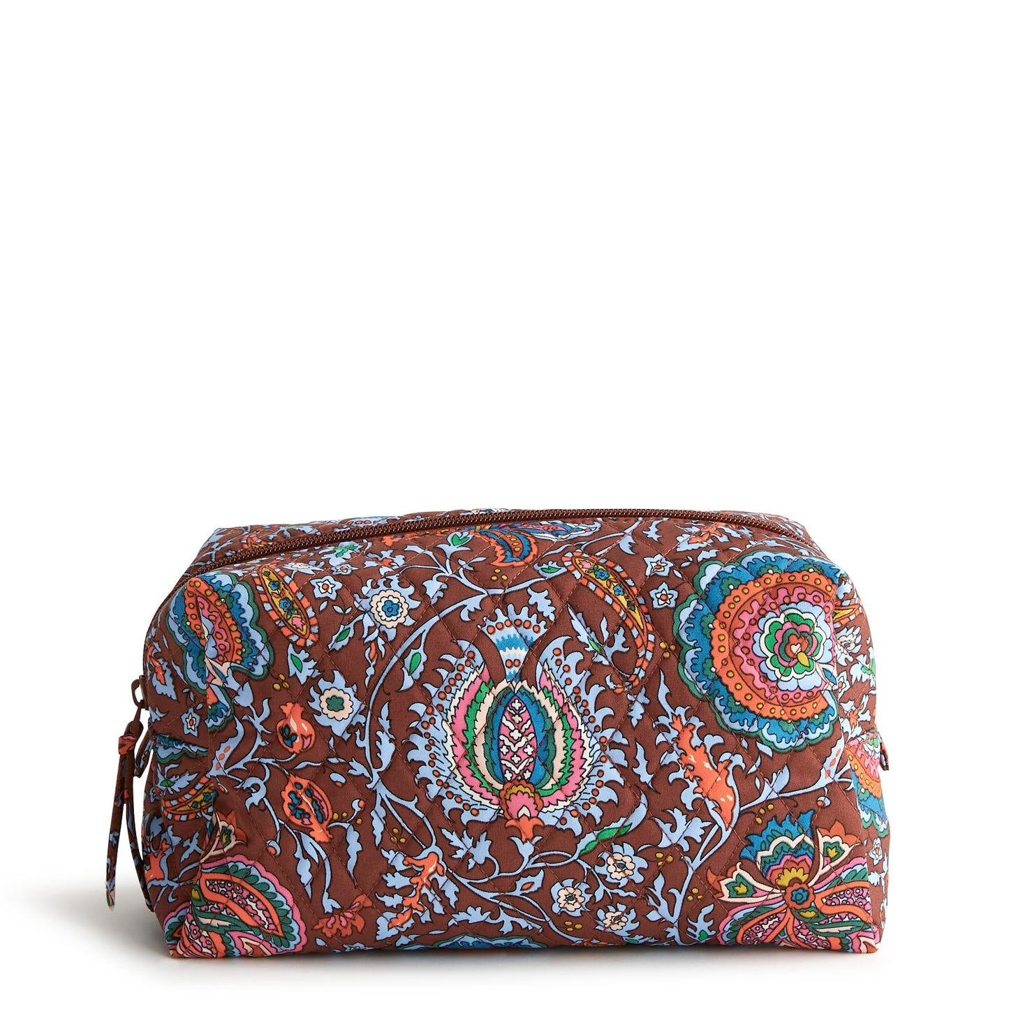 Vera Bradley Women's Premium Cotton Large Cosmetic, Marrakesh Cinnamon, One Size
