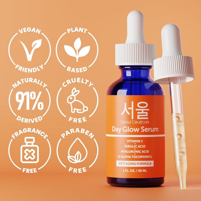SeoulCeuticals 20% Vitamin C Hyaluronic Acid Serum - Potent Anti-Aging & Wrinkle Treatment | 1oz