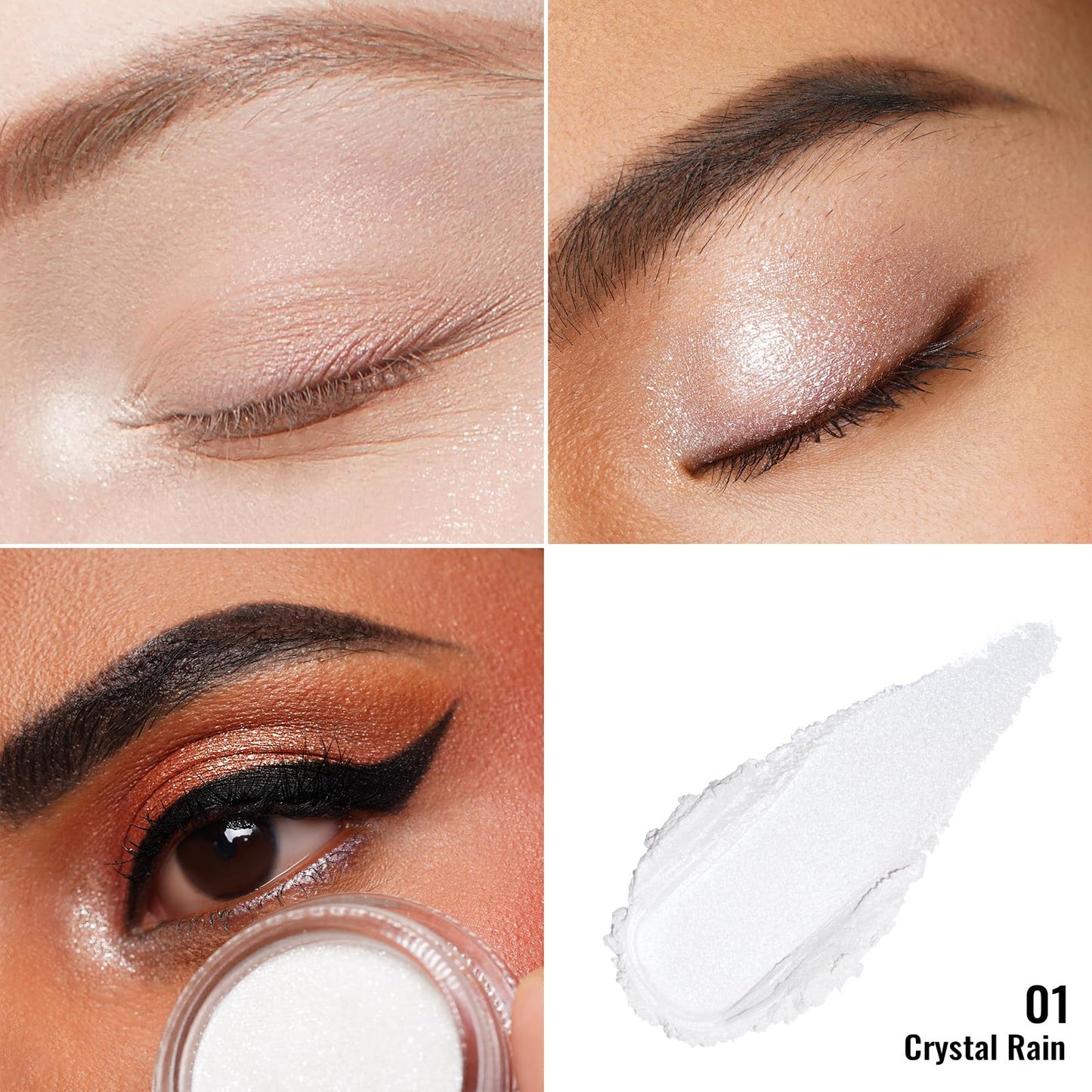 Oulac Glitter Cream Eyeshadow, Shimmery Smooth Texture with Moisturizing Creamy Formula. Large Capacity Eye Makeup Pigmented Metallic, Longwear Waterproof Fade