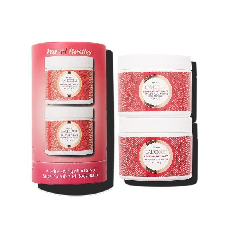 LALICIOUS Travel Bestie - Sugar Peppermint Scrub & Body Butter Set | 2oz Each