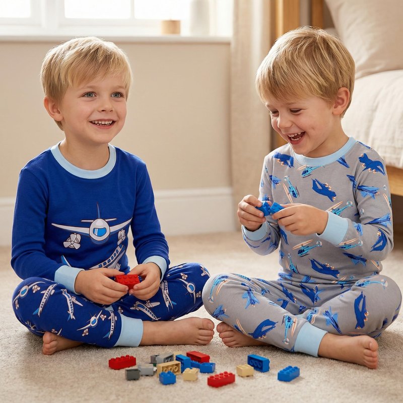 DAUGHTER QUEEN Boys Pajamas Size 6 Pjs for Boys 6t 100% Cotton Long Sleeve Pj Sets Toddler Kids Sleepwear Airplane Jammies Helicopter Night Clothes Small 6X 5-6 Years Old