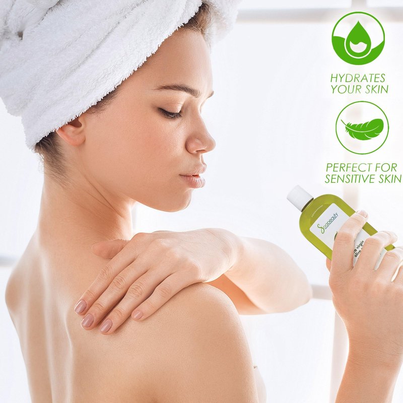 Soapeauty Extra Virgin Olive Oil USDA Certified Organic | Unrefined Cold-Pressed Carrier Oil | Massage & Body Oil | for Skin, Face, Hair, and Soap Making | Carrier for Essential Oils - 32 Fl Oz