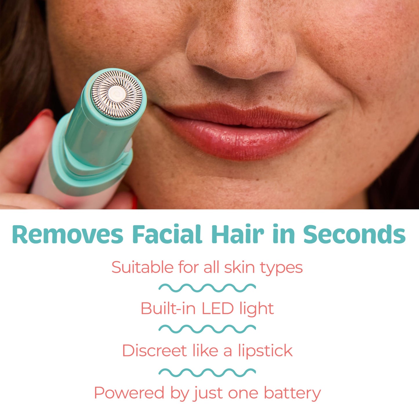 PalmPerfect Facial Hair Remover for Women – Portable Lipstick-Sized Shaver