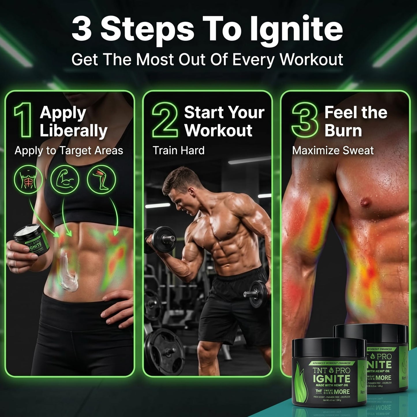 TNT Pro Ignite Sweat Cream – Pre-Workout Hot Gel for Firming & Tightening