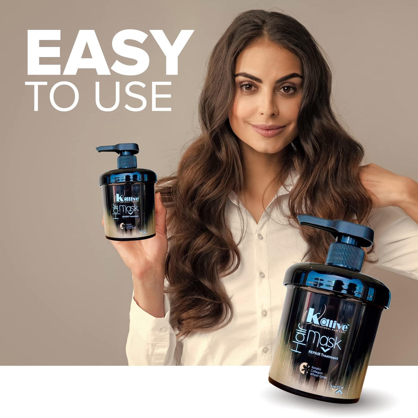 KALIVE Hair Mask for Deep Hydration & Repair - 8 oz. Keratin, Collagen & Wheat Germ - Hair Care Products for Dry, Damaged Hair.
