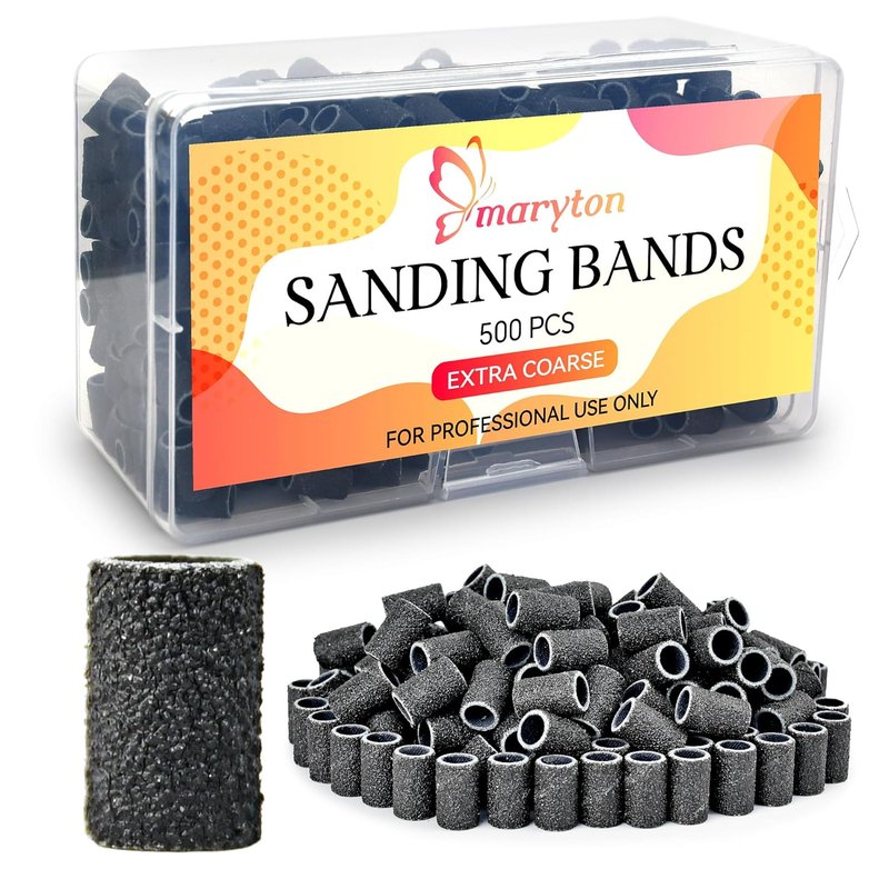 500 Pcs Nail Drill Sanding Bands - Extra Coarse for Professional Manicure & Pedicure | Bulk Set