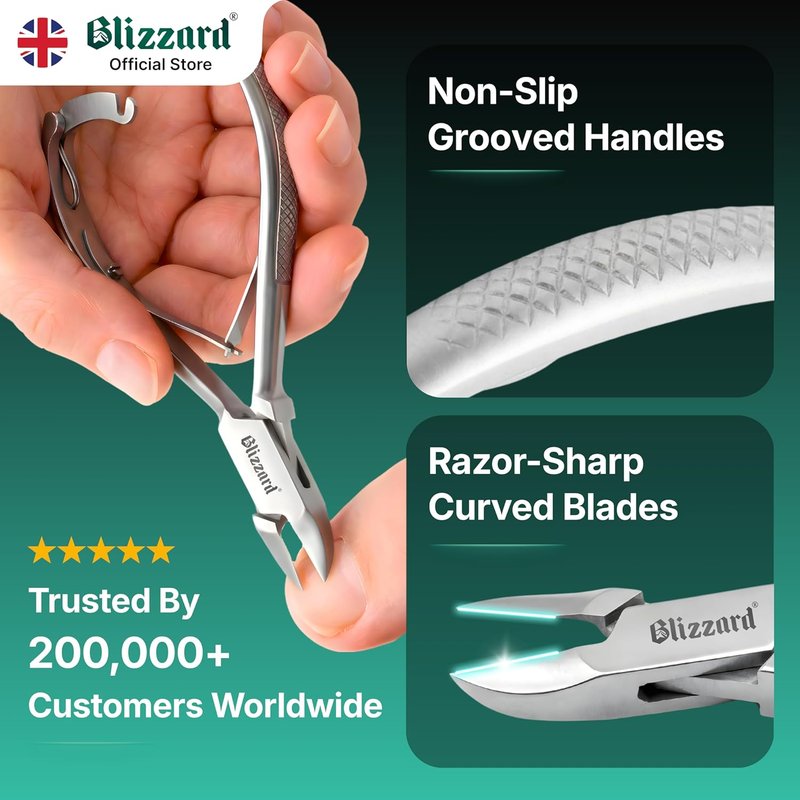 Blizzard Toenail Clippers - Heavy Duty Podiatrist-Grade Nail Cutter for Thick Nails | 5.5" Concave Head, Double Spring
