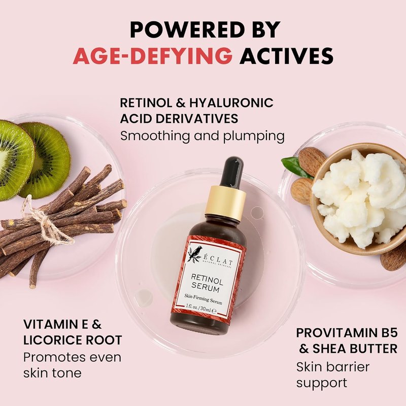 Eclat Skincare Renewing Retinol Serum - Anti-Aging Formula with Hyaluronic Acid & Aloe Vera | 1 Fl Oz