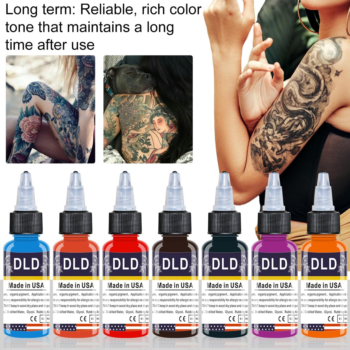 BAODELI Professional Ink Color Set 25 Colors 15 ml (1/2OZ) Vegan-Friendly Pigment Ink Supplies Ink for Tattoo Artist and Beginners Tattoo Supplies