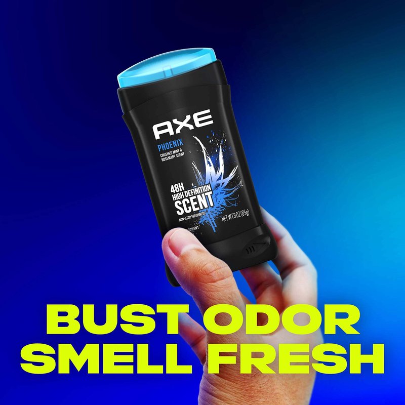 AXE Dual Action Deodorant Stick for Long Lasting Odor Protection Phoenix Crushed Mint & Rosemary Mens Formulated Without Aluminum 3 oz