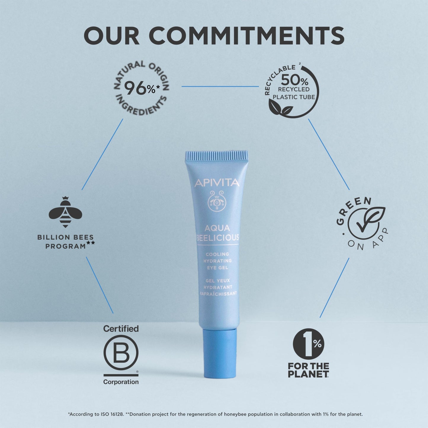 Apivita Aqua Beelicious Eye Gel, Cooling Hydrating Eye Gel with Honey, Jasmine & Flowers