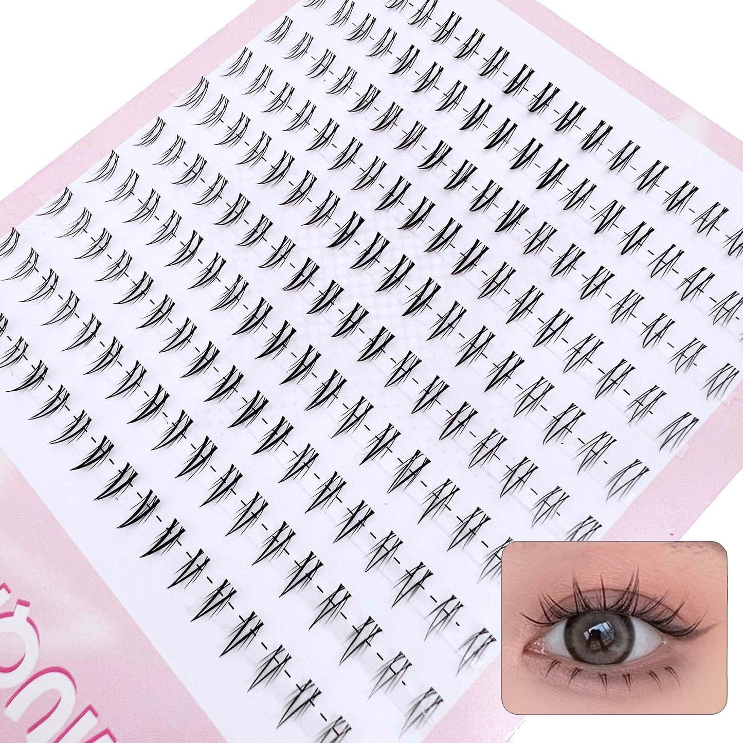 Bottom Lash Clusters Lower Lashes DIY Eyelash Extensions 180PCS 7MM Wispy Natural Look Clear Band False Lashes Individual Bottom Fake Eyelashes (MQ201)