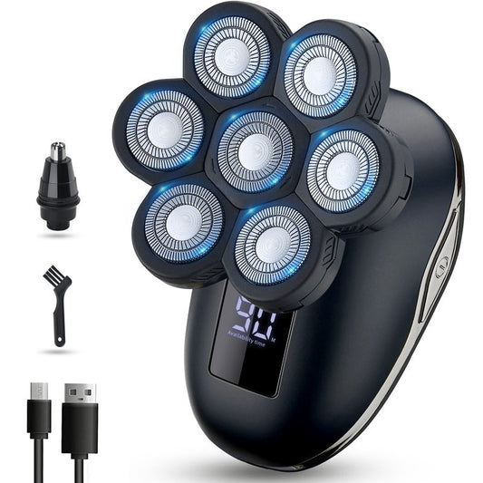 UPTARD Electric Head Shavers for Bald Men, Head Razor for Men with Nose Hair Sideburns Trimmer, LED,Travle Lock