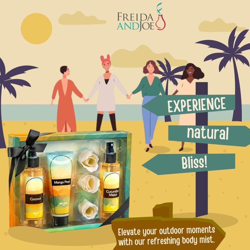 Fine Fragrance Body Mist & Body Splash Gift Set – Luxury Self-Care Combo for Women and Girls (Coconut, Cucumber, Mango Pear, Rose Soap) –for Mom