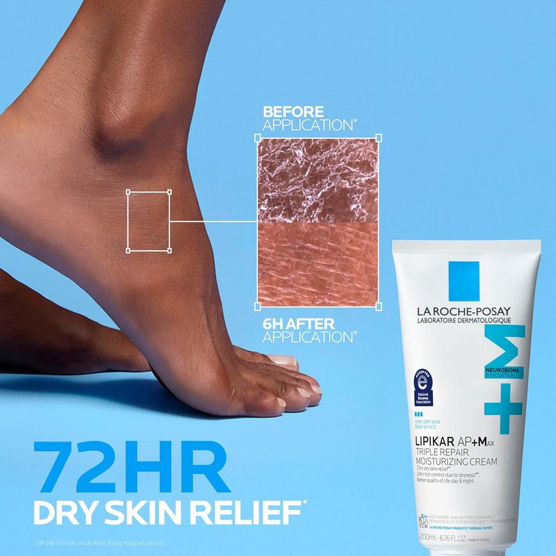 La Roche-Posay Lipikar AP+MAX Moisturizing Body Cream - Repairing Lotion for Dry Skin with Shea Butter & Niacinamide | Gentle Formula for Sensitive Skin