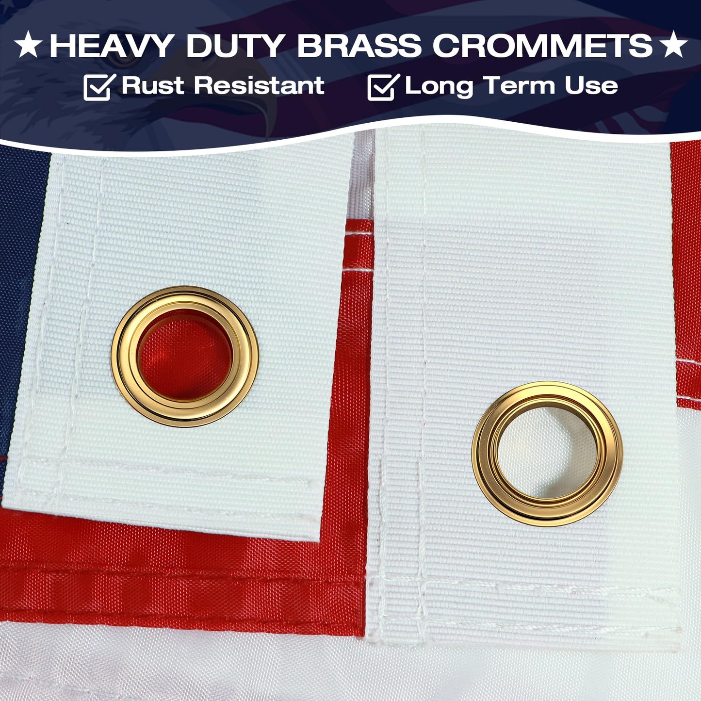 American Flags for Outside 3x5 Ft American Flag Outdoor Heavy Duty, USA Flag residential, US Flags High Wind Embroidered Stars, Sewn Stripes, Thick Spun Polyester UV Fade Resistant, Brass Grommets