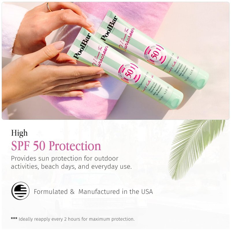 Hydrating Mineral Body Sunscreen SPF 50 - Coconut Vanilla Scent, Vegan & Water Resistant | 130 ml (4.3 Fl. Oz)