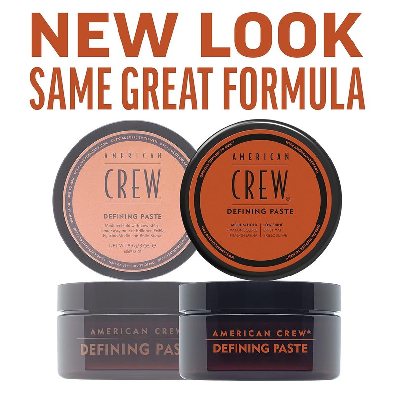 American Crew Men's Hair Defining Paste - Medium Hold, Low Shine | 3 Oz (Pack of 2)