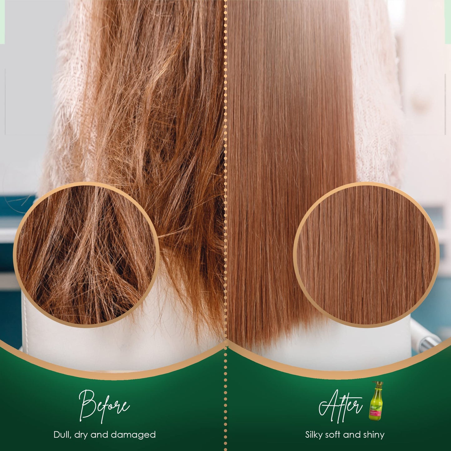 Frulatte Natural Olive Oil Leave In Conditioner & Detangler, Enriched with Shea Moisture & Argan Oil - Anti-Frizz Deep Hair Conditioner For Dry Damaged Hair - Formulated with Keratin, Vitamins B5 & E