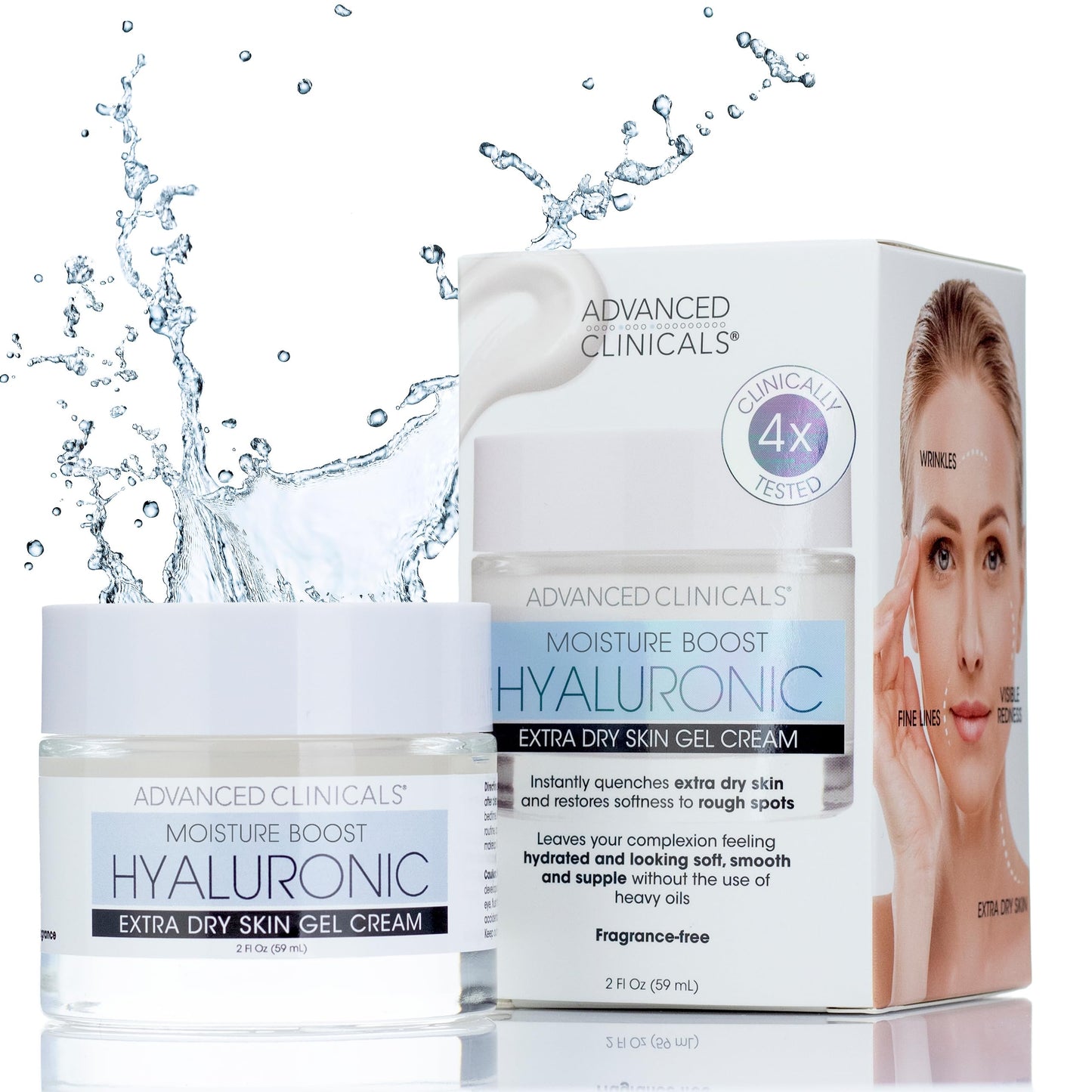 Advanced Clinicals Hyaluronic Acid Instant Hydrating Body Cream + Hyaluronic Acid Hydrating Face Cream Set