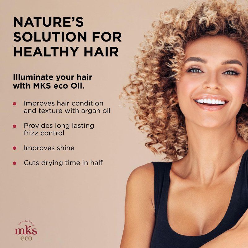 MKS eco Oil, High Tide - 2 fl oz - Hair Styling Elixir - Moroccan Argan Oil, Hemp Seed Oil - Moisturize & Nourish Hair, Control Frizz, Increase Smoothness - Vegan & Cruelty Free