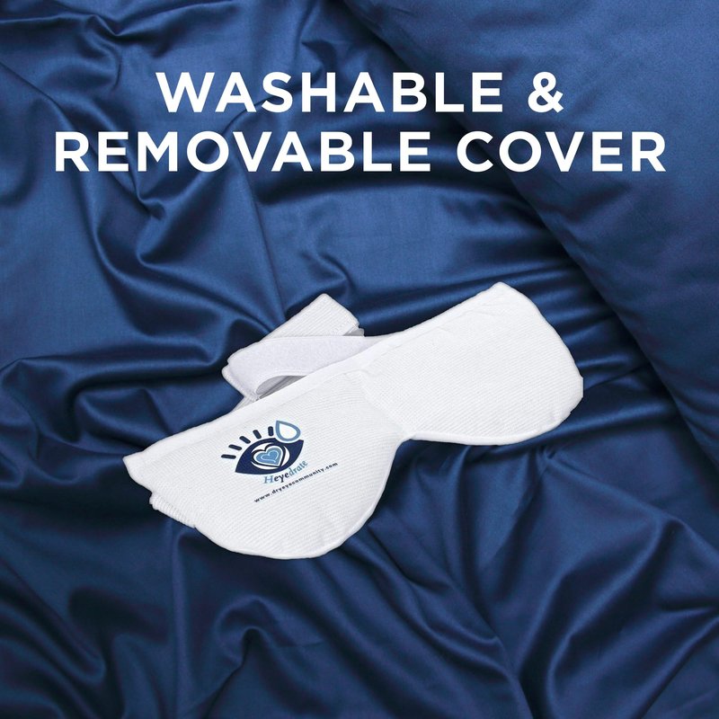Heyedrate Heated Eye Mask - Soothing Warm & Cold Compress for Temporary Relief of Irritated Eyes - Reusable Mask, White