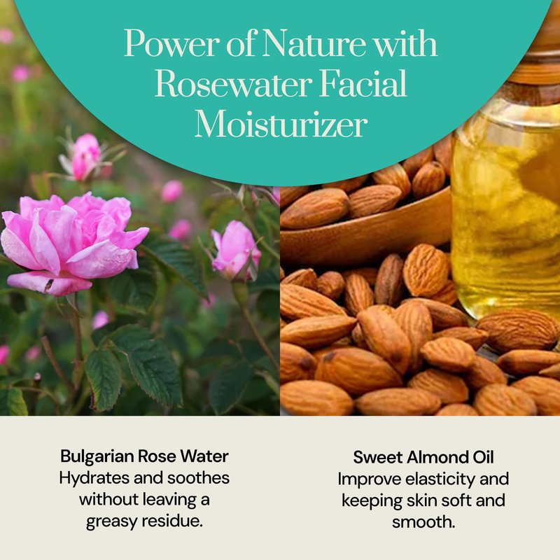 Soapstones Natural Skincare Rosewater Moisturizer - 2 oz - Soothing & Hydrating Skin, Reducing Redness & Inflammation