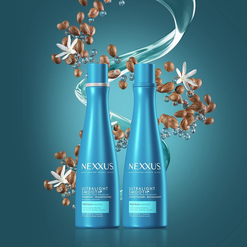Nexxus Ultralight Weightless Shampoo & Conditioner Set - Smooth Frizz Control for Dry Hair | 13.5 oz (2-Pack)