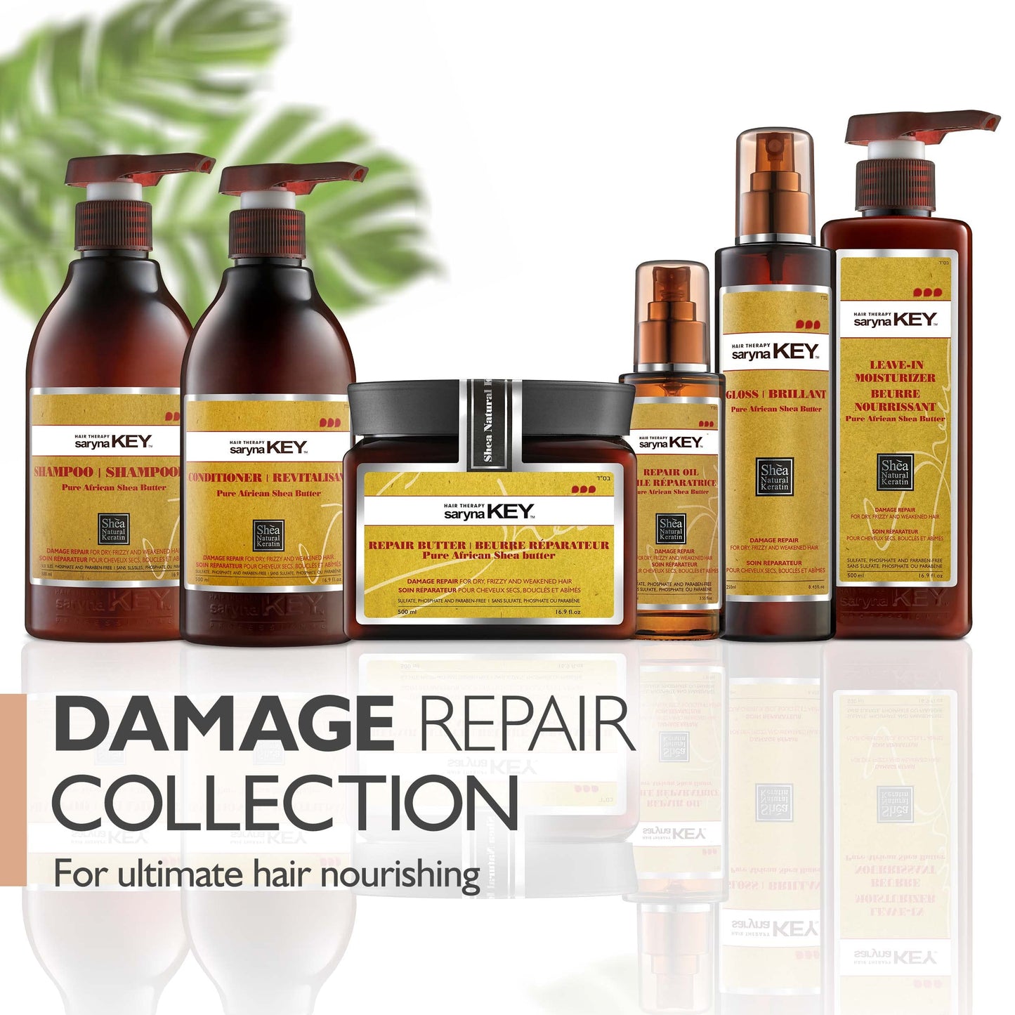 Saryna Key Damage Repair Light Shampoo (300ml/10.14oz) - with Pure African Shea Butter Hair Shampoo for Dry frizzy and Damaged Hair (Light Repair Shampoo (16.9 Oz))
