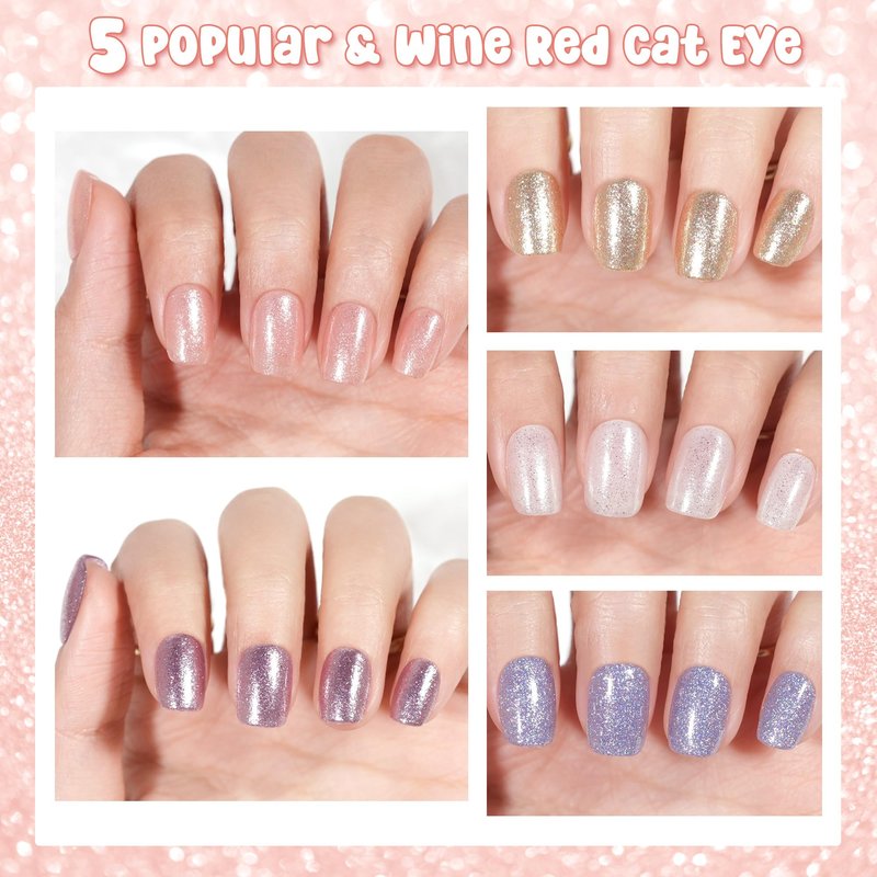 Jofay Fashion Press On Nails - Short Square Nails, 160Pcs Acrylic Nails, Flash 03