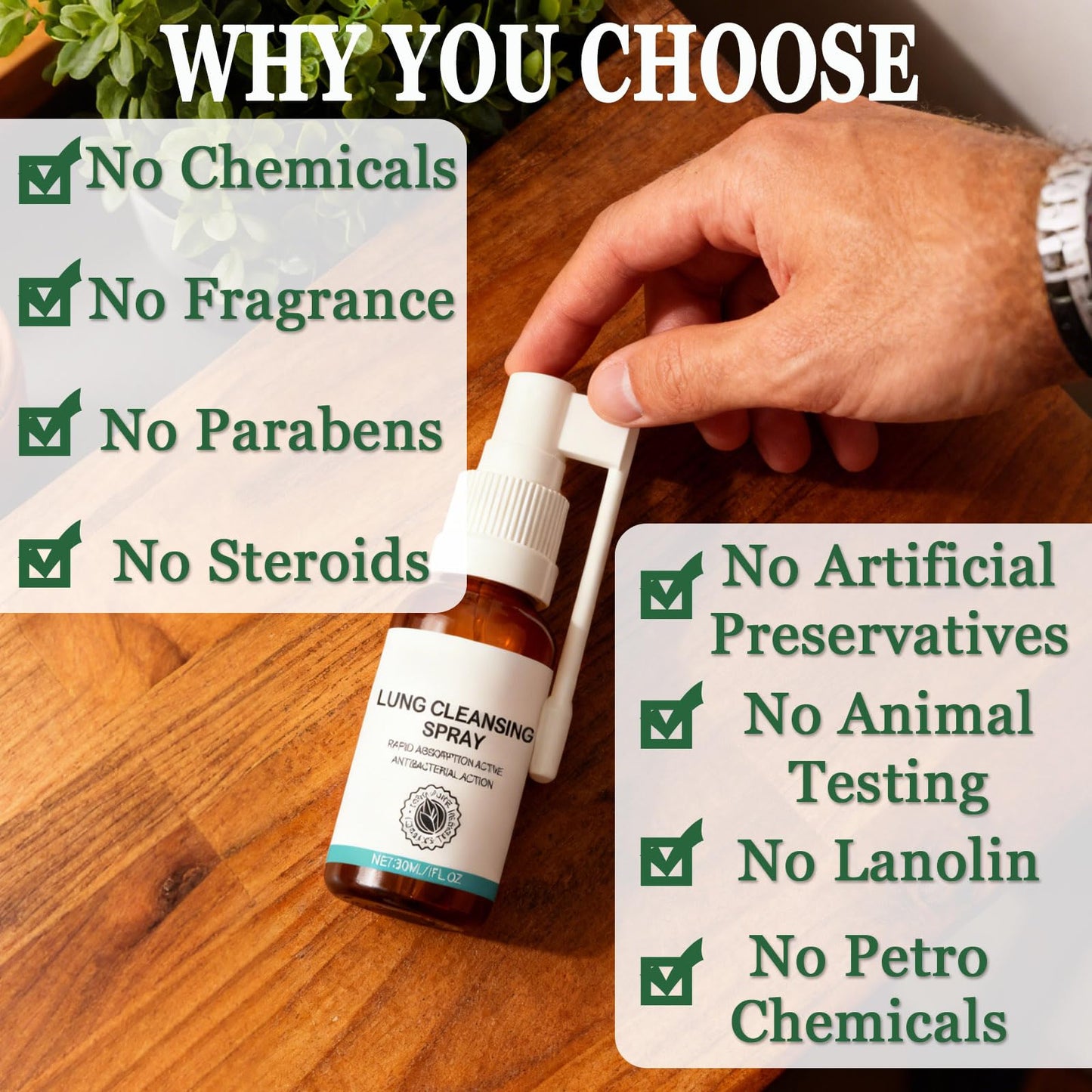 Organic Herbal Lung Cleansing Spray,Cleansing Spray Breath Easy,Mucus Relief and Lung Cleanse,mullein leaf extract-2pcs