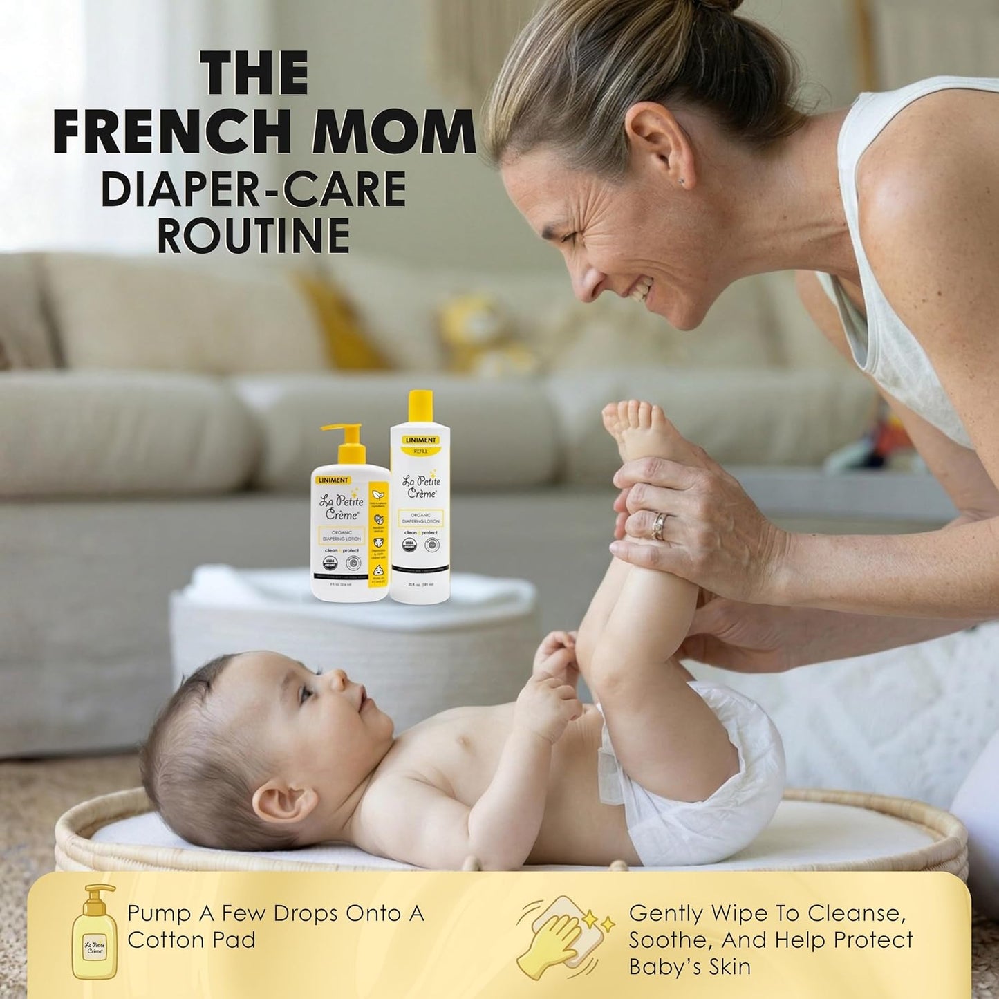 Premium Liniment Baby Lotion - Gentle Diaper Cream Alternative | USDA Organic, 8 oz