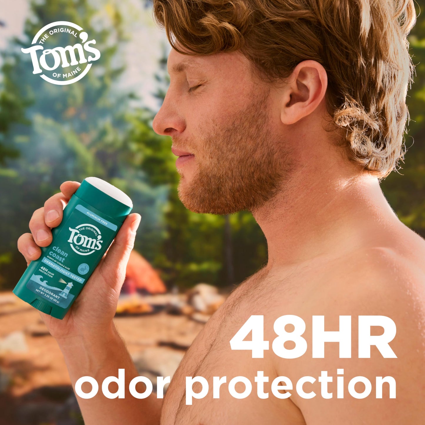 Tom’s of Maine Clean Coast Natural Deodorant for Men and Women, Aluminum Free, No Artificial Fragrances, Dyes, or Preservatives, Baking Soda Free, 48-Hour Odor Protection