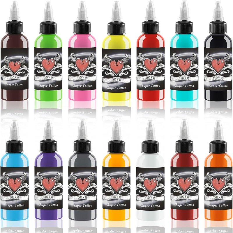 Tattoo Ink Set - 14 Colors 1oz Bottles for 3D Makeup & Body Art | Professional & Beginner Use