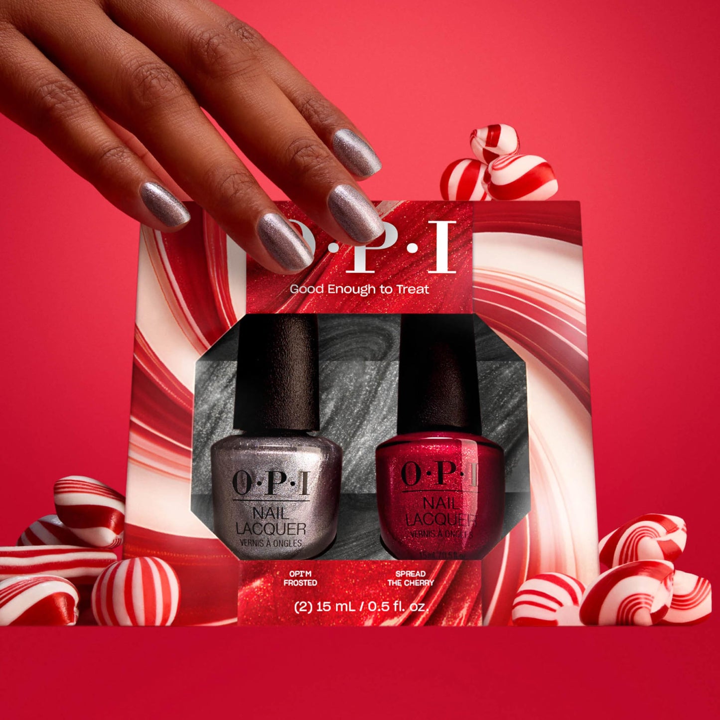OPI Nail Lacquer 2PC Duo Pack | 2 Shimmer Shades, Chip Resistant Nail Polish Gift Set | Good Enough to Treat Collection | Limited Edition Holiday 2025