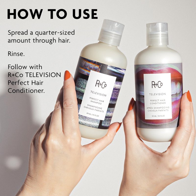 R+Co Television Perfect Hair Shampoo | Body + Shine + Smoothing for All Hair Types | Vegan + Cruelty-Free | 2.0 Oz
