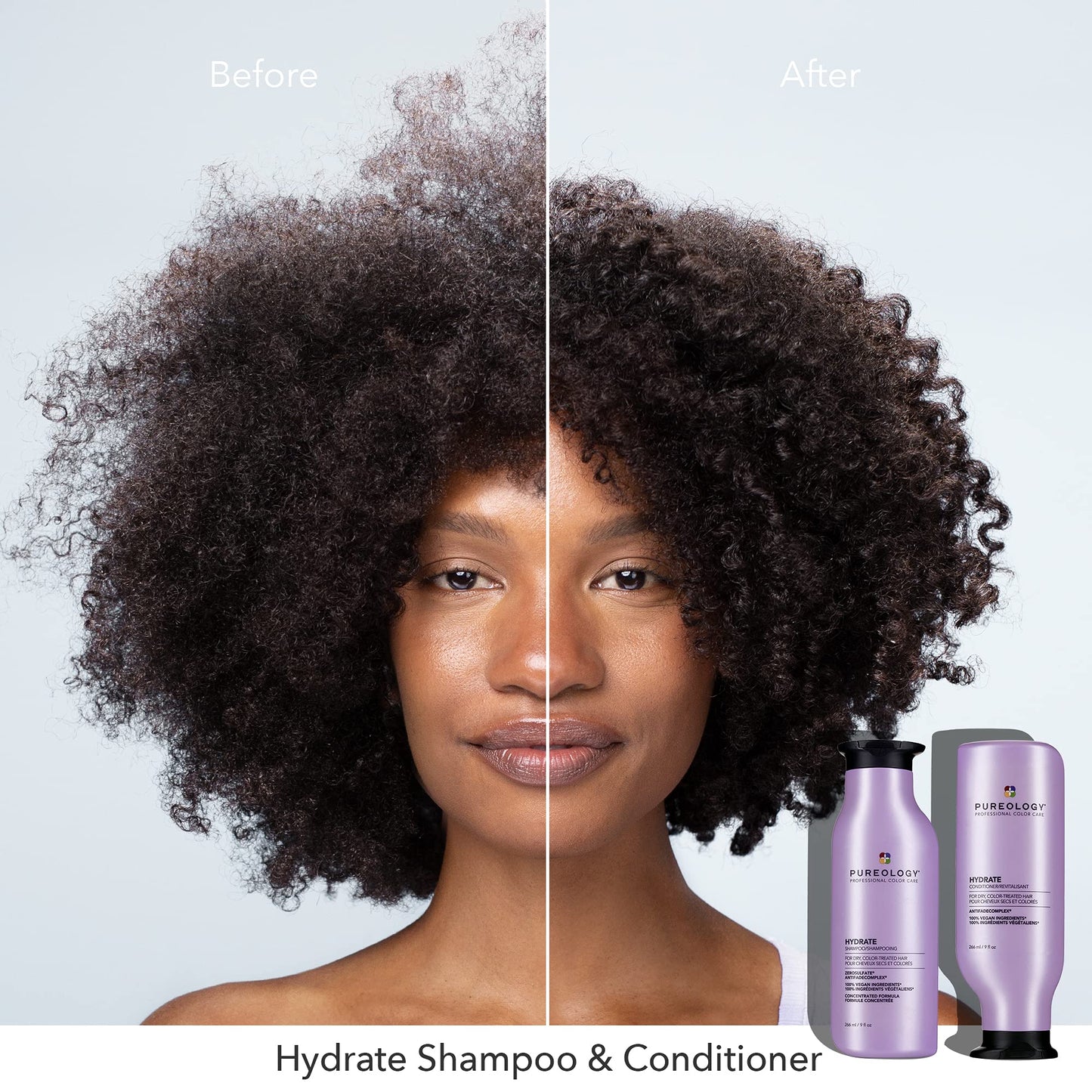 Pureology Hydrate Travel Size Bundle | For Medium to Thick Dry, Color Treated Hair | Sulfate Free | Vegan