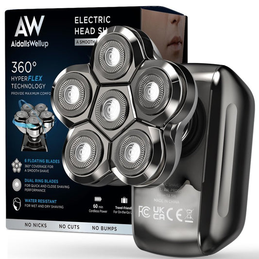 Electric Head Shaver for Bald Men: Waterproof Cordless Electric Razor for Bald Head & Hair Shaving - Close Shave, Skin-Friendly, 360° Full Coverage & Effortless Control, Easy to Clean, Wet & Dry Use