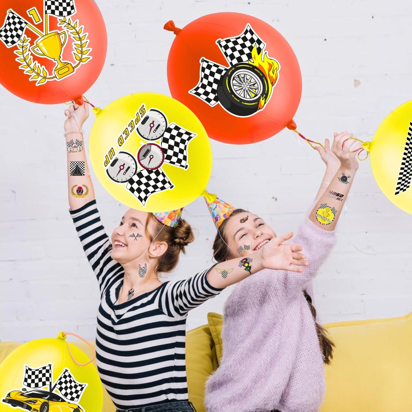 91BALLOONS 72 PCS Checkered Party Favors for Boys Girls