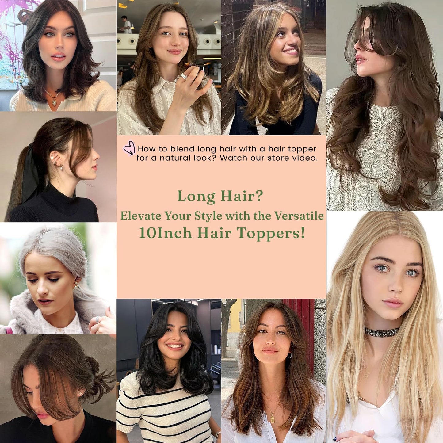 SHEIRIS Human Hair Toppers for Women, for Women with Thinning Hair Swiss Base, No Bangs, 10 Inch (#3)