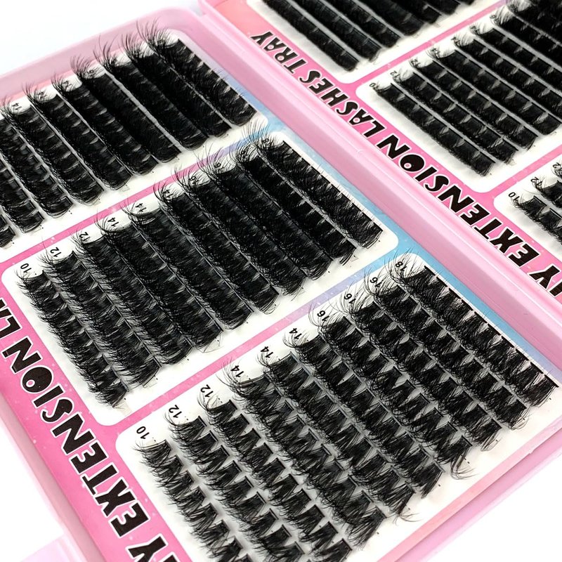 UMIRYAO 200D-60D large capacity eyelash book single cluster artificial mink false eyelashes 500pcs thick eyelashes 0.07mm D curly false eyelashes 10-18mm mixed mink lashes (ZH01/60pai)