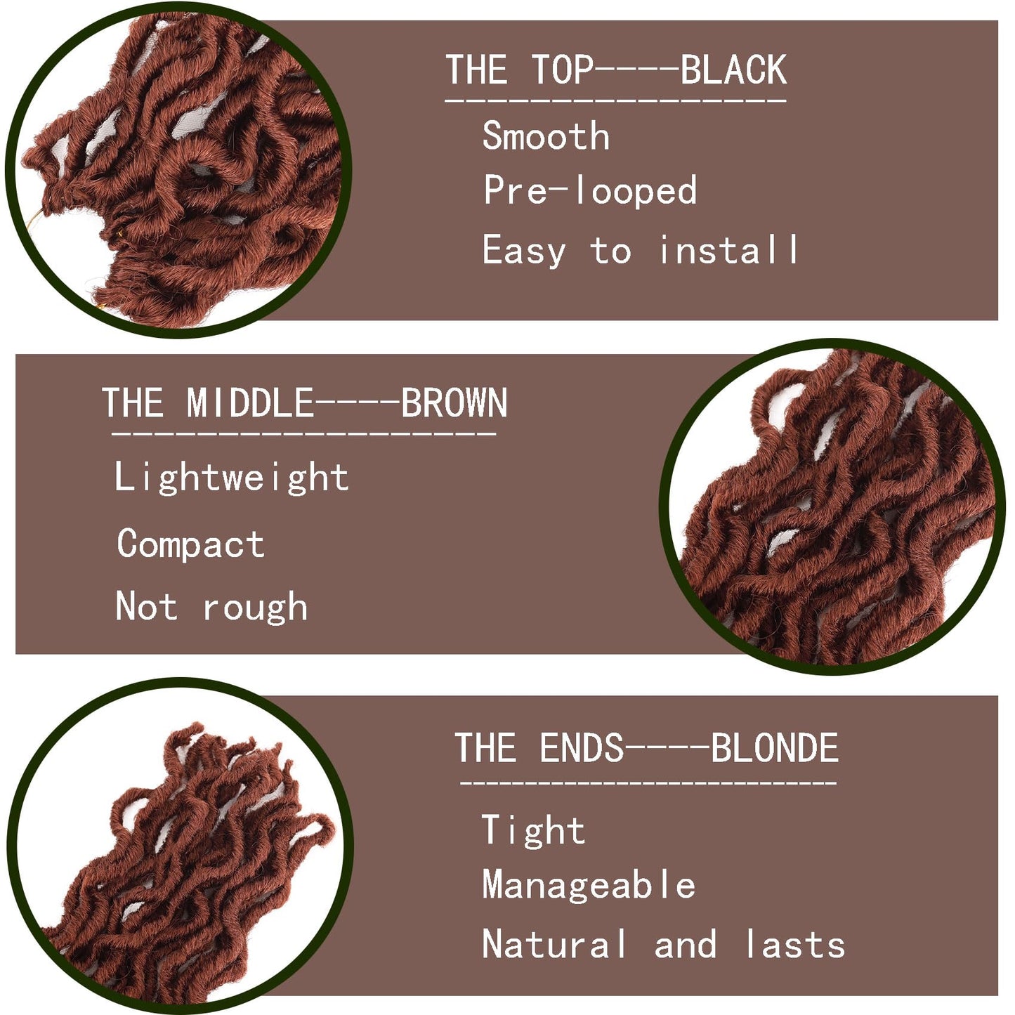 6 Packs Faux Locs Crochet Hair 14 Inch Ginger Goddess Locs Crochet Hair for Black Women, Prelooped Gypsy locs Crochet Braids Copper Red Soft Wavy Dreadlocks Hair Extensions, 350