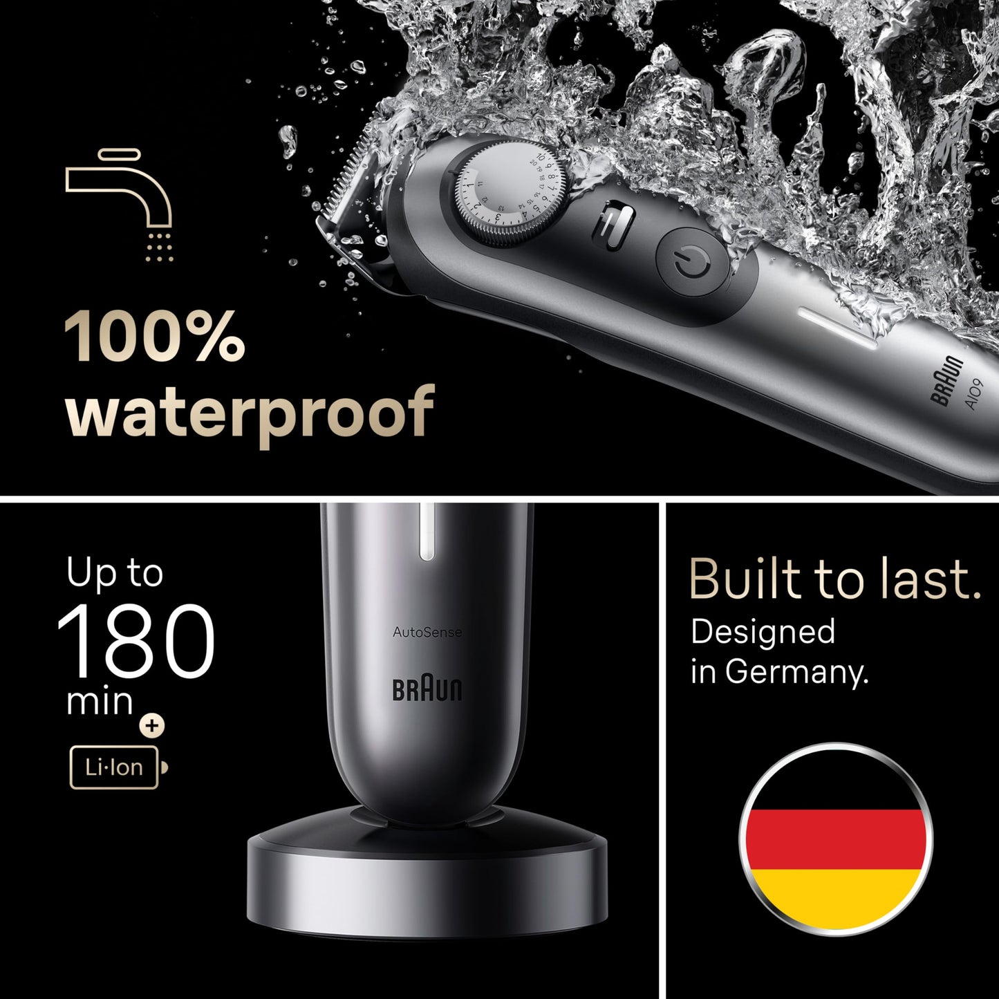 Braun All-in-One Series 9 Beard and Body Trimmer, AIO 9535 for Men with Gillette Labs Razor, Cordless Grooming System with Precision Length Control, Rechargeable Electric Facial Hair Tool
