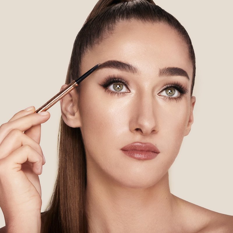 Charlotte Tilbury Brow Cheat Eyebrow Pencil - Refillable Micro-Precision Brow Pencil with Angled Tip for Natural Hair-Like Strokes - 16-Hour Wear, Waterproof, Vitamin E + Carnauba Wax - Natural Brown