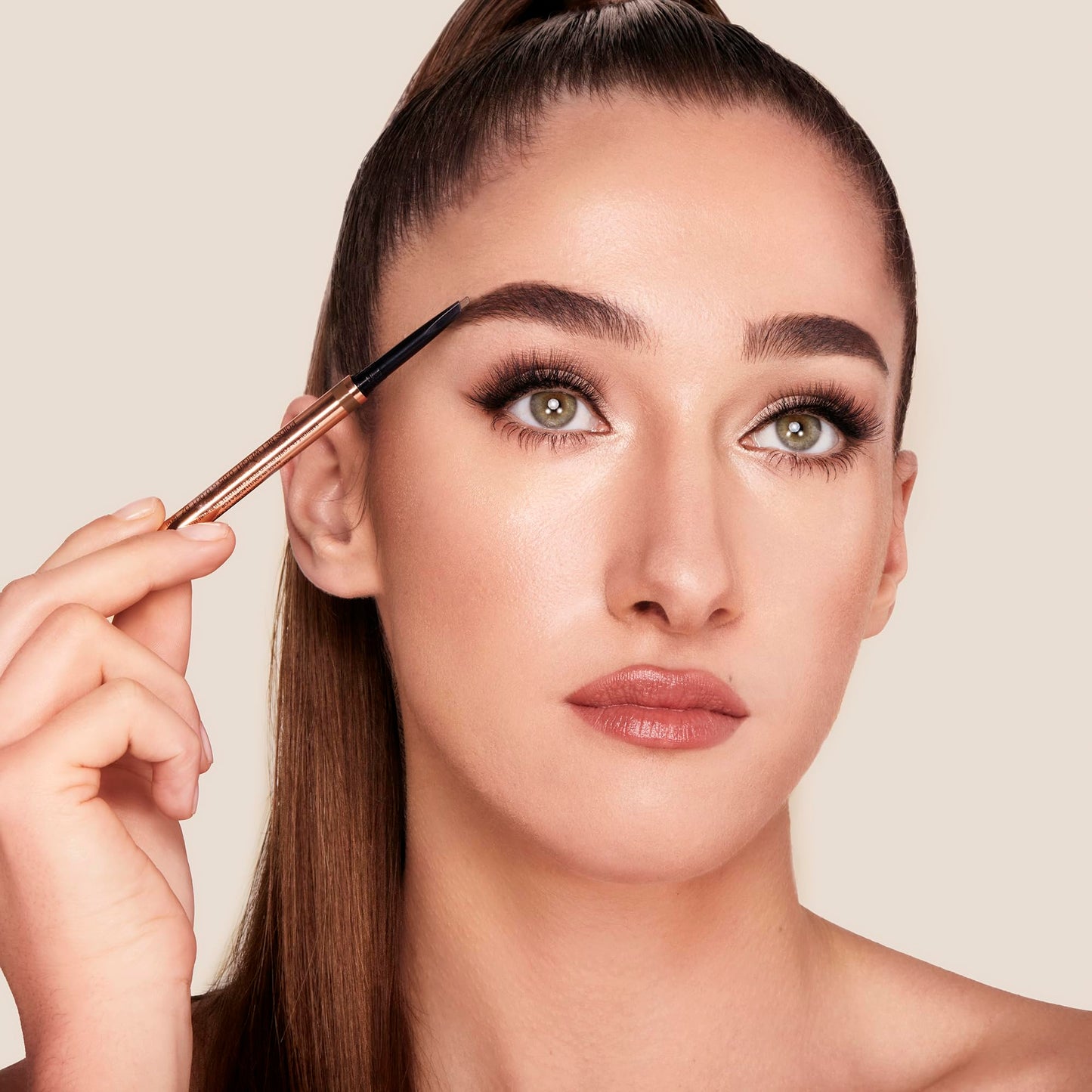 Charlotte Tilbury Brow Cheat Eyebrow Pencil - Refillable Micro-Precision Brow Pencil with Angled Tip for Natural Hair-Like Strokes - 16-Hour Wear, Waterproof, Vitamin E + Carnauba Wax - Natural Brown