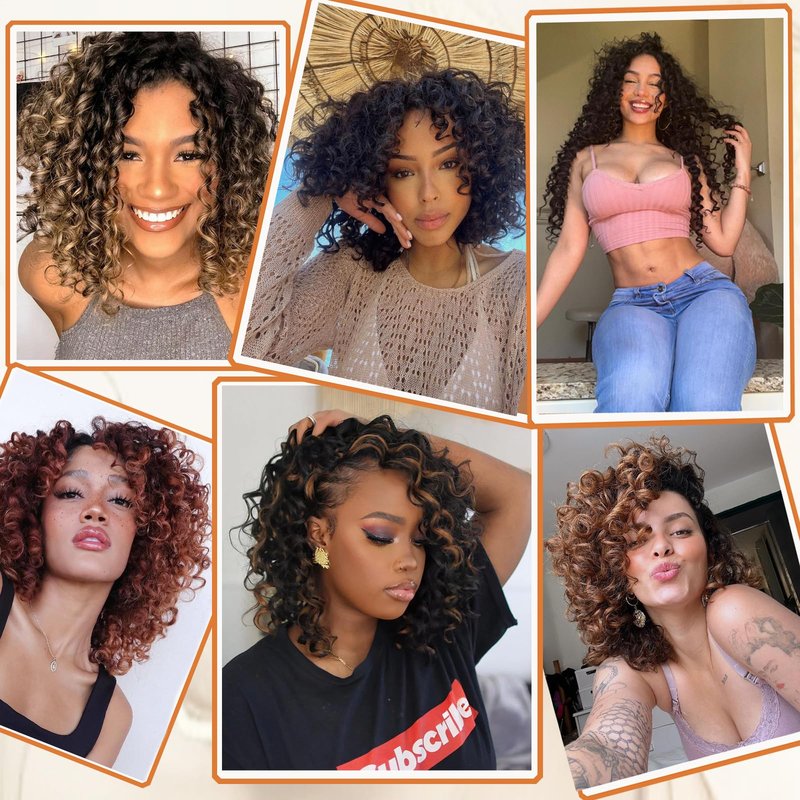 GoGo Curl Crochet Hair for Black Women 10 Inch Auburn Ginger Ocean Wave Crochet Braids Deep Water Wave Beach Curl Curly Crochet Hair Soft as Human Hair 7 Packs Synthetic Hair Extensions 350