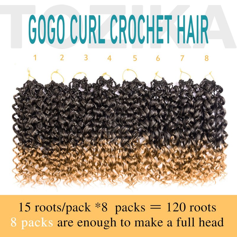 GoGo Curl Crochet Hair - 14 Inch Brown Water Wave Extensions | Synthetic & Human Hair Braids